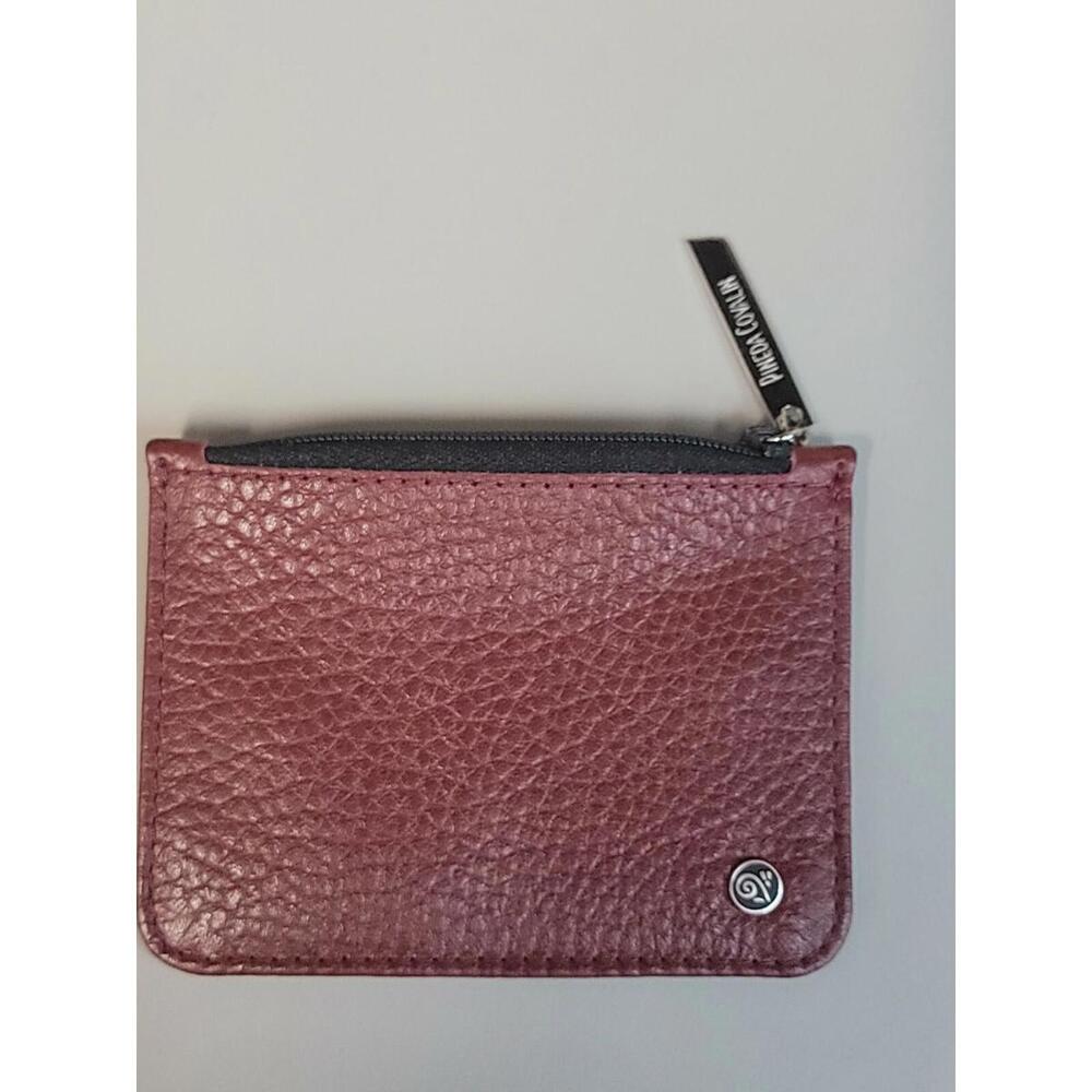 Pineda Covalin Coins Leather Wallet Red Zipper Closure New